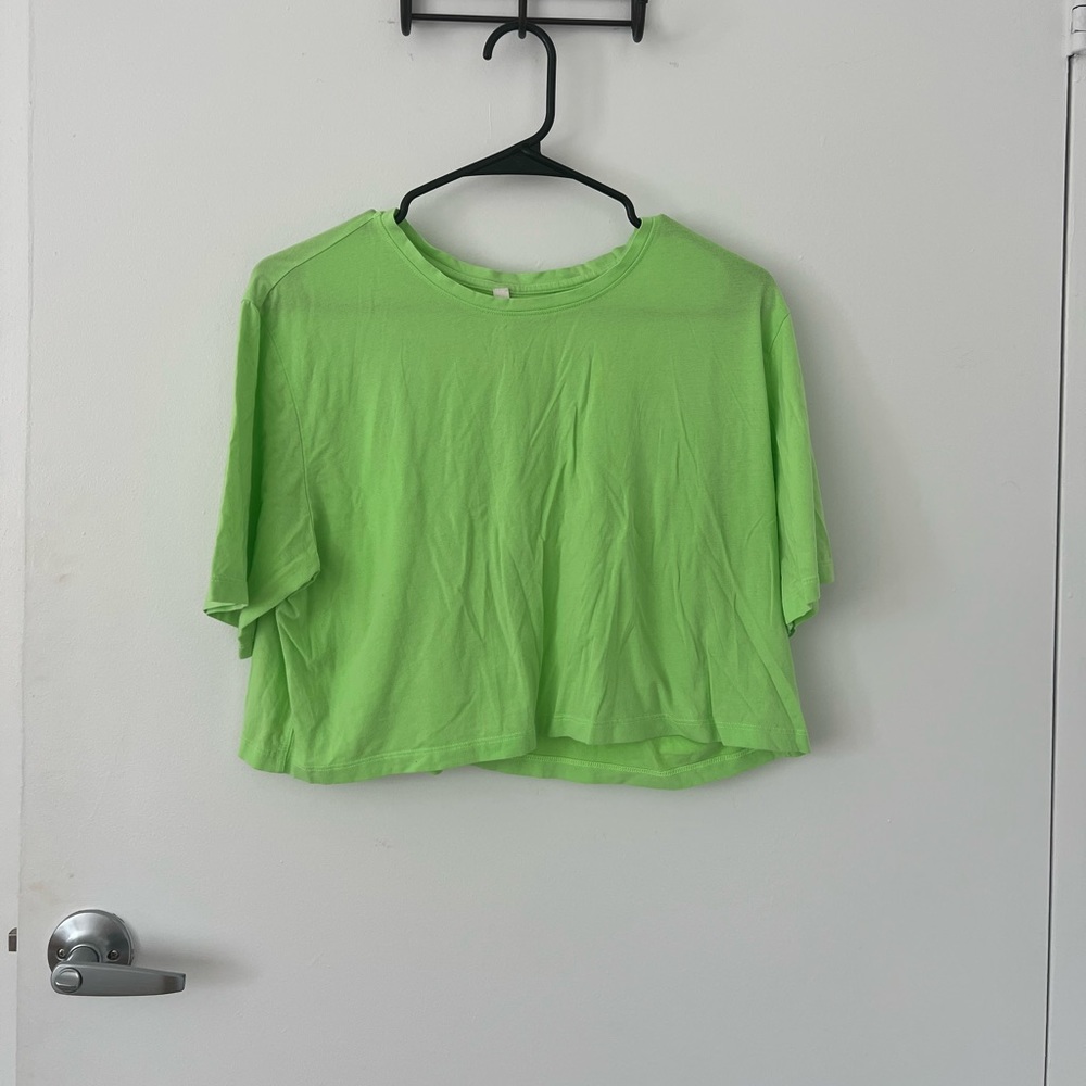 Aritzia neon green t shirt